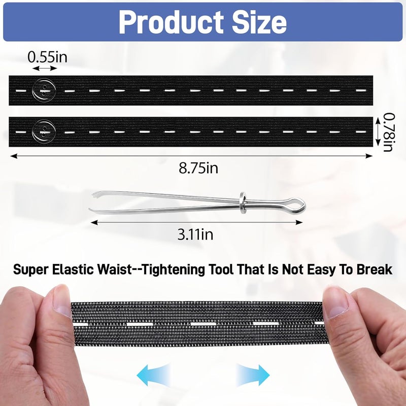 Vidroxin 10Pcs Pant Waist Tightener Kit, Waist Tightener for Pants Women Men, Jeans Button Tightener Tool with 20 Buttons - Image 2
